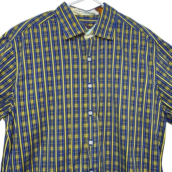 Robert Graham 100% Cotton Plaid Long Sleeve Button Down Shirt Size Extra Large - Picture 4 of 14